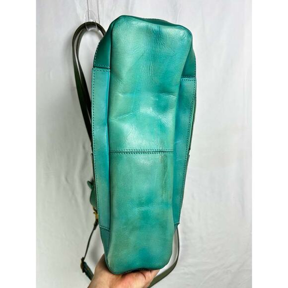 Old Trend Aqua Leather Pattern Prism Tote Bag Purse - Picture 12 of 16
